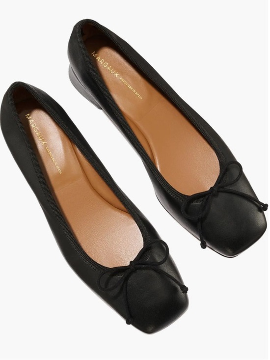 Margaux Shoes - Margaux Ada square toe black leather nappa ballet heels size 39